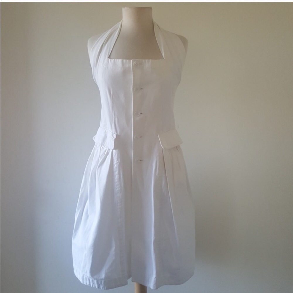 Comme des garçons white apron dress